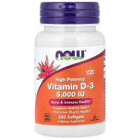 Вітамін D-3, Vitamin D-3, Now Foods, високоефективний, 125 мкг (5000 МО), 240 гелевих капсул