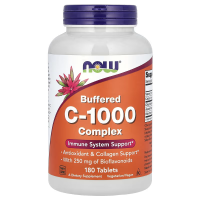 Вітамін С-1000, Buffered C-1000, Now Foods, буферизований, комплекс, 180 таблеток