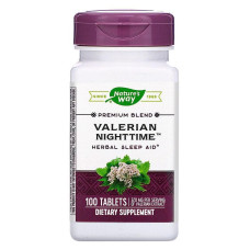 Валеріана, Valerian Nighttime, Nature's Way, без присмаку, для сну, 100 таблеток