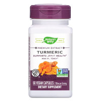 Куркума, Turmeric, Nature's Way, экстракт премиум-класса, 750 мг, 60 веганских капсул