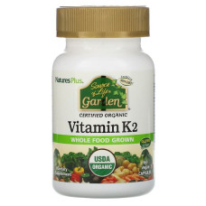 Вітамін К2 (Vitamin K2), Nature's Plus, Source of Life Garden, 60 капсул