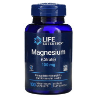 Цитрат магния, Magnesium (Citrate), Life Extension, 100 мг, 100 вегетарианских капсул