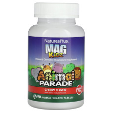 Магній для дітей, Children's Magnesium, Nature's Plus, Animal Parade, смак вишні, 90 жувальних цукерок у формі тварин