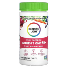Мультивитамины для женщин 50+, Women's One 50+, Rainbow Light, ежедневные, 120 вегетарианских таблеток
