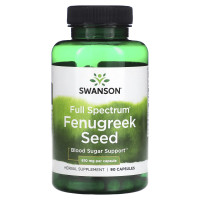 Пажитник, насіння, Fenugreek Seed, Swanson, 610 мг, 90 капсул