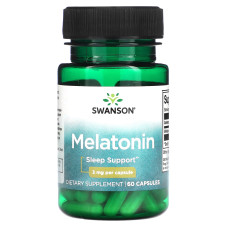 Мелатонин, Melatonin, Swanson, 3 мг, 60 капсул