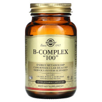 Витамины В-100, комплекс, B-Complex "100", Solgar, 50 вегетарианских капсул