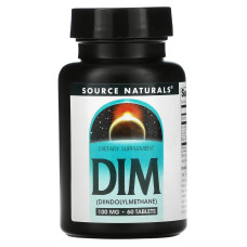 Дииндолилметан, DIM, Source Naturals, 100 мг, 60 таблеток.