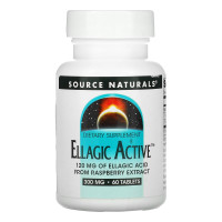 Листья малины, Ellagic, Source Naturals, экстракт, 300 мг, 60 таб.