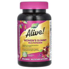 Мультивитамины для женщин, Alive! Women's Gummy Vitamins, Nature's Way, ягодный микс, 60 жевательных конфет