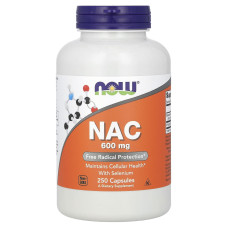 Ацетилцистеїн, NAC (N-Acetyl Cysteine), Now Foods, 600 мг, 250 вегетаріанських капсул