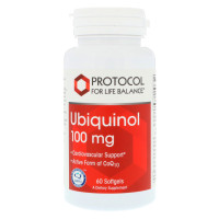 Убихинол, Ubiquinol, Protocol for Life Balance, 100 мг, 60 гелевых капсул