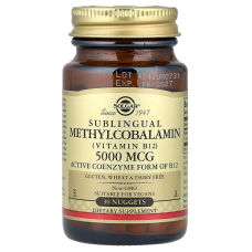 Витамин В12 (метилкобаламин), Methylcobalamin Vitamin B12, Solgar, сублингвальный, 5000 мкг, 30 таблеток