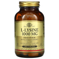 L-лізин, L-Lysine, Solgar, вільна форма, 1000 мг, 100 таблеток