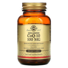 Коэнзим Q-10, Megasorb CoQ-10, Solgar, 100 мг, 90 гелевых капсул