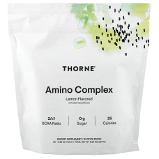 Аминокислотный комплекс, Amino Complex, Thorne, со вкусом лимона, 30 пакетиков-стиков (по 7,8 г каждый)
