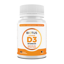 Вітамін D3, Vitamin D3, Biotus, 5000 МО, 120 капсул