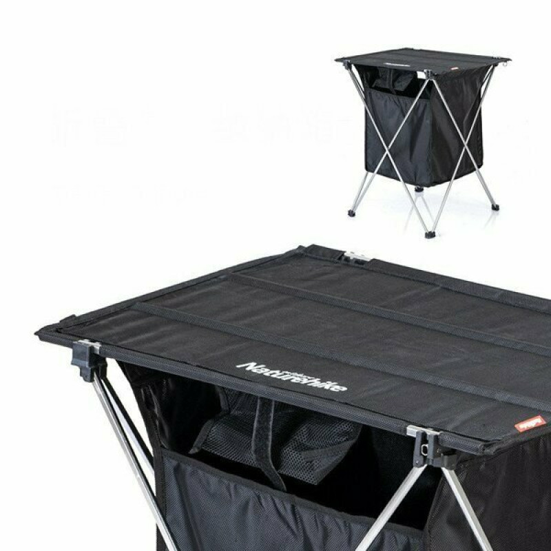 Стіл розкладний з коробкою для зберігання Naturehike NH19JJ084, 1680D Oxford / алюміній, чорний