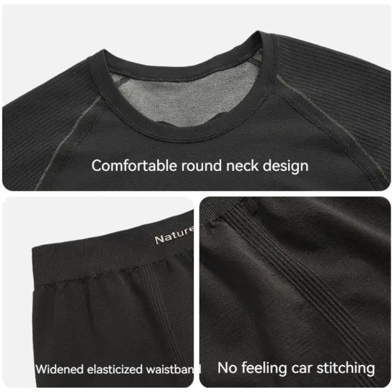 Комплект термобілизни чоловічої Naturehike CYY2342GC010, демісезон, розмір XL, графіт