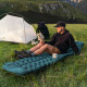 Матрац туристичний надувний одномісний Naturehike CNK2550WS019, 200x60x9.5 см, синій, прямокутний із вбудованою помпою
