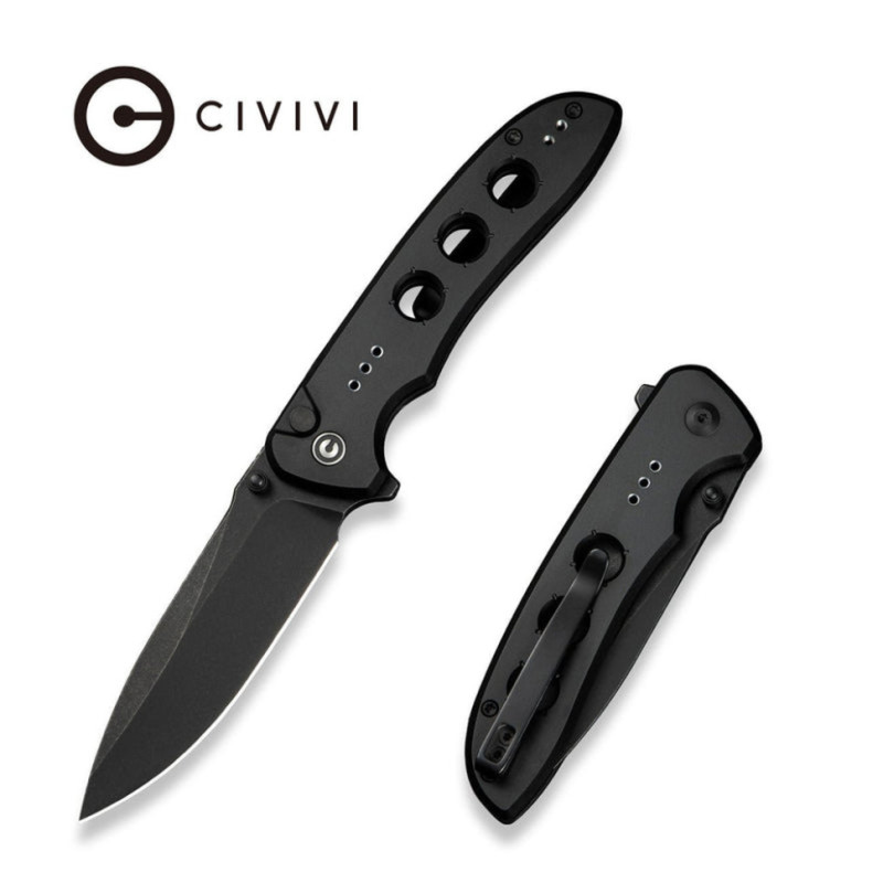 Ніж складаний туристичний Civivi Hyperpulse, (8.9 см) 14C28N / Aluminum чорний