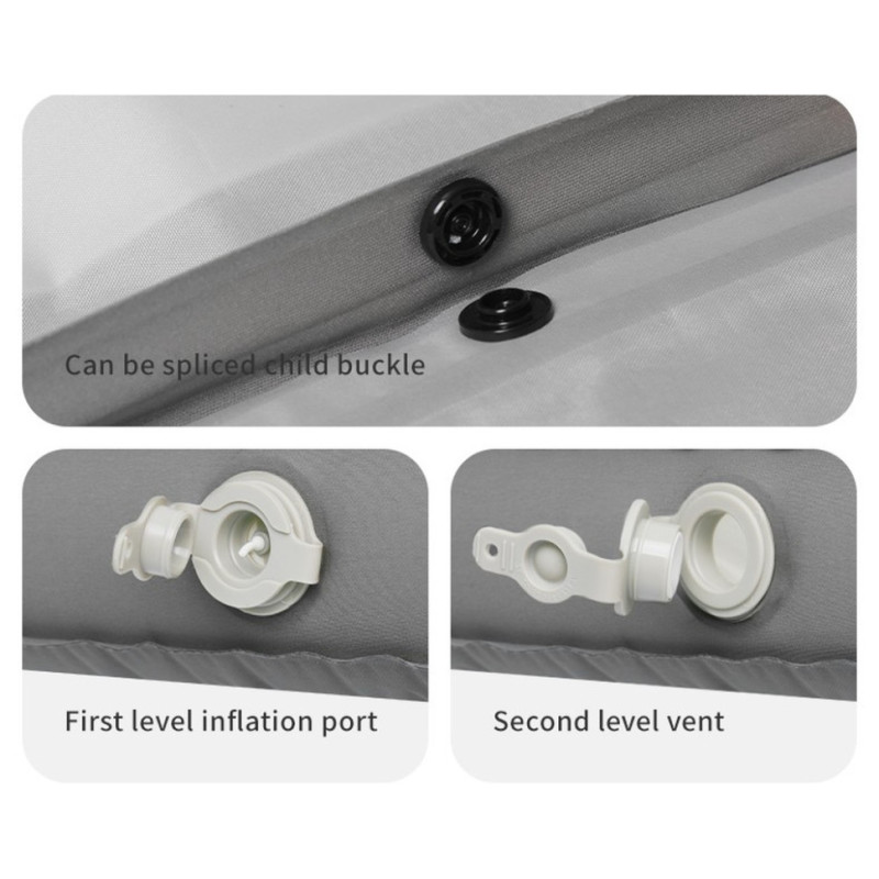 Матрац туристичний надувний одномісний Naturehike CNK2450WS035, 198х68х9.5 см, білий із вбудованою помпою для надування