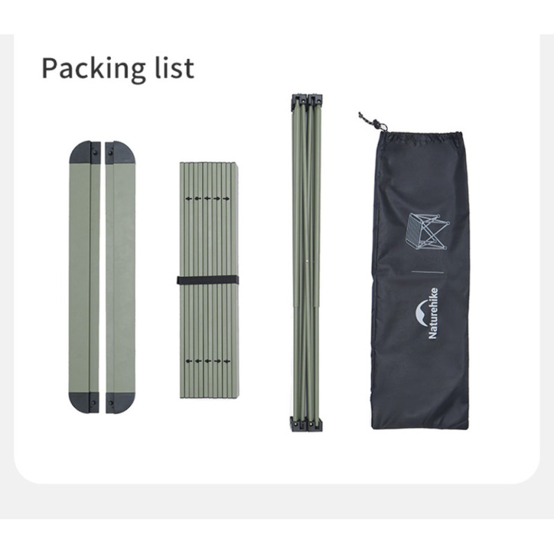 Складаний стіл Naturehike CNK2450JJ013, L, алюміній, сірий