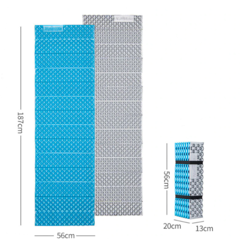 Килимок туристичний складаний одномісний IXPE Naturehike Thickened NH20FCD07 кемпінговий з алюмінієвою плівкою, 187x56x2,5 см, жовтий