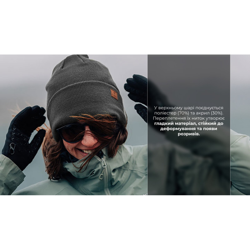 Водонепроникна шапка Dexshell, onesize (56-58 см), графітовий сірий