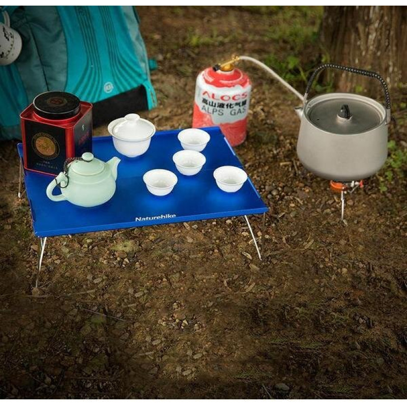 Стіл розкладний алюмінієвий для пікніку Naturehike NH17Z001-L, 34х25 см, сірий