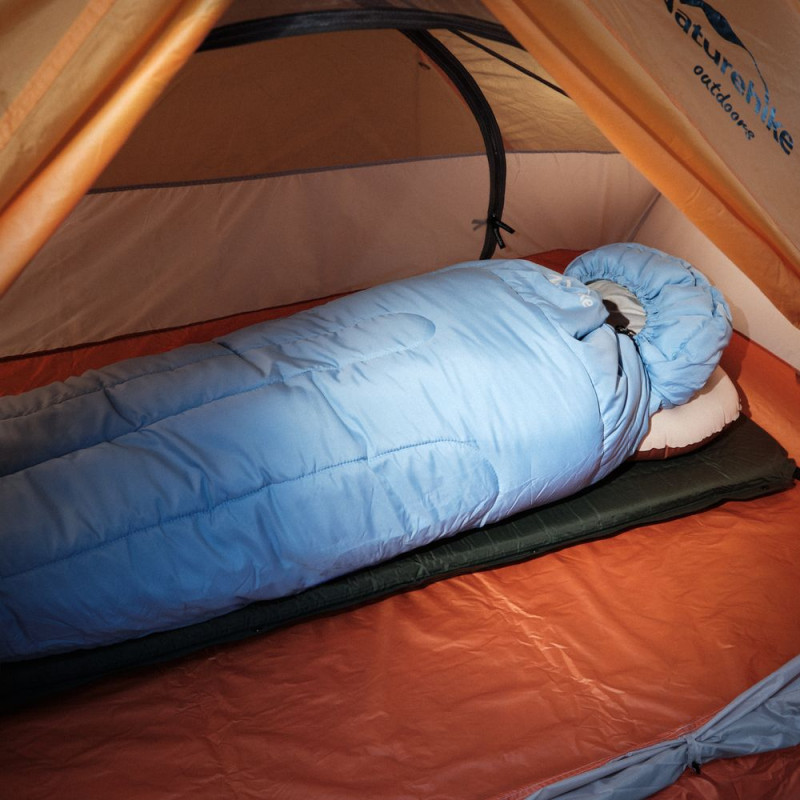 Спальник з капюшоном Naturehike L250 NH21MSD07, (9°C), правий, блакитний