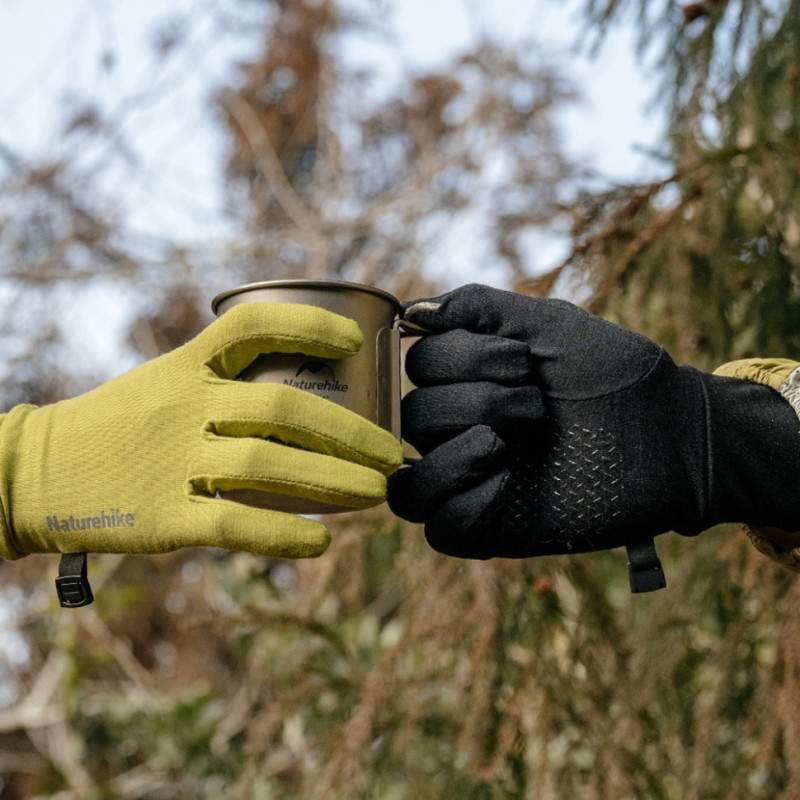 Рукавички туристичні вовняні Naturehike CYY2610FS010, M, чорний
