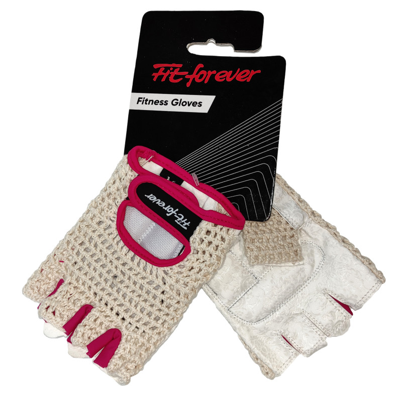 Рукавички для фітнесу Fit forever Fit Work AI-04-1569-A білий-рожевий S