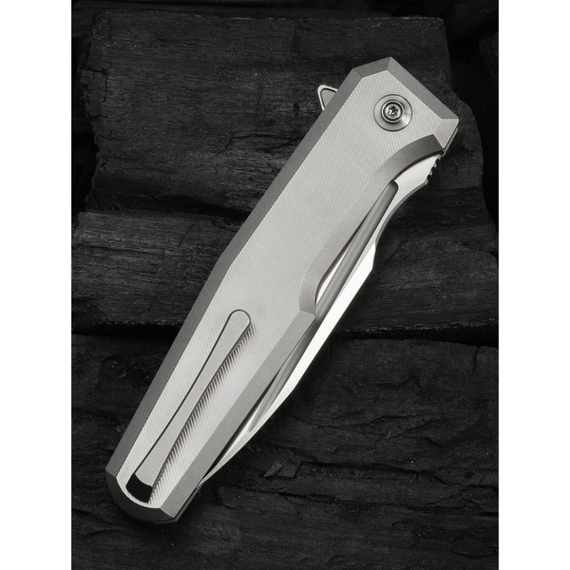 Ніж складаний туристичний Weknife Dressytak (8.6 см) Bohler M390 / Titanium сірий