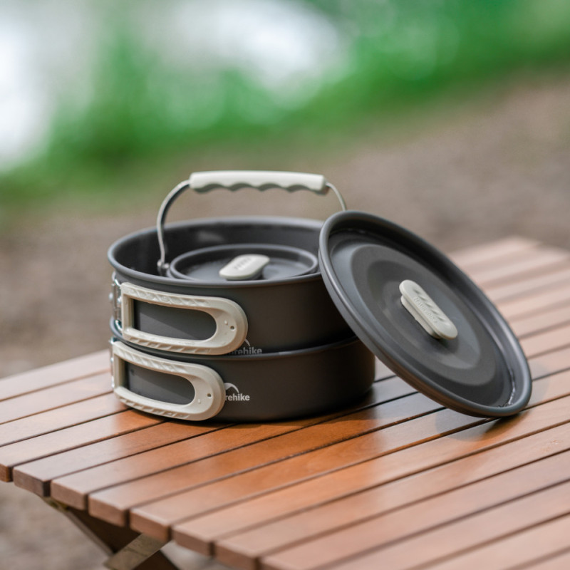 Набір посуду (каструля, сковорідка, чайник) Naturehike CNK2450CF010, алюміній