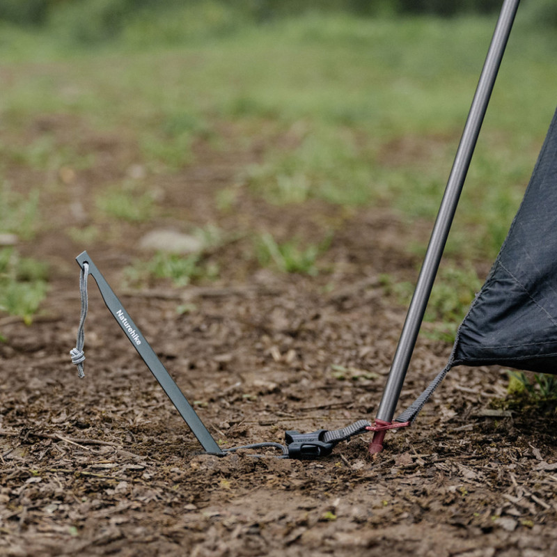 Кілки туристичні полегшені Naturehike CNK2650PJ014, V-подібні, 14 см, 6 шт, сірий