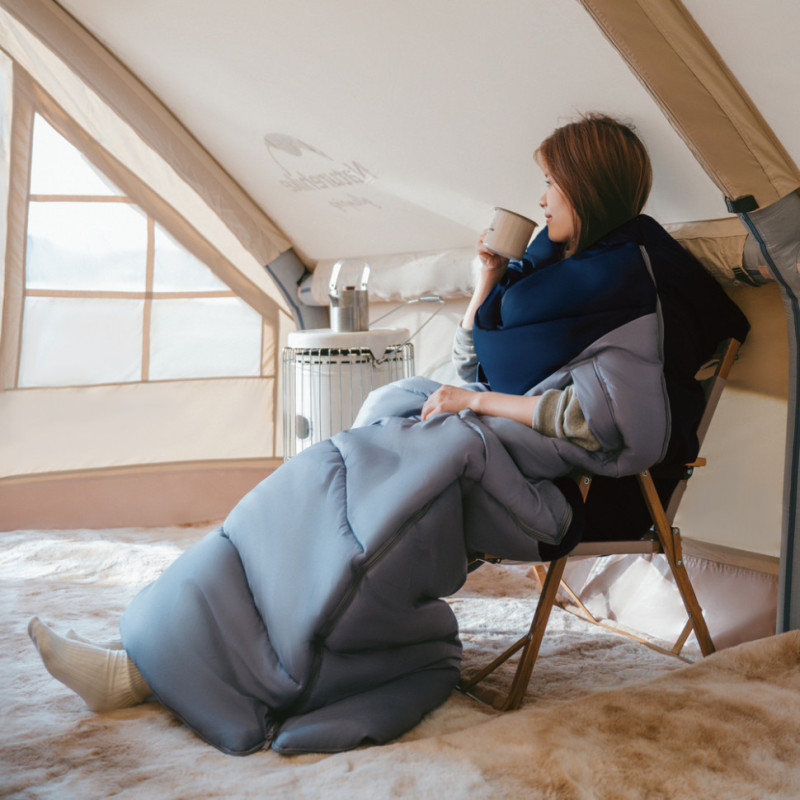 Спальник з капюшоном Naturehike Sunny Day PL02 U350 CNK2550WS028, (6°C), лівий, блакитно-синій