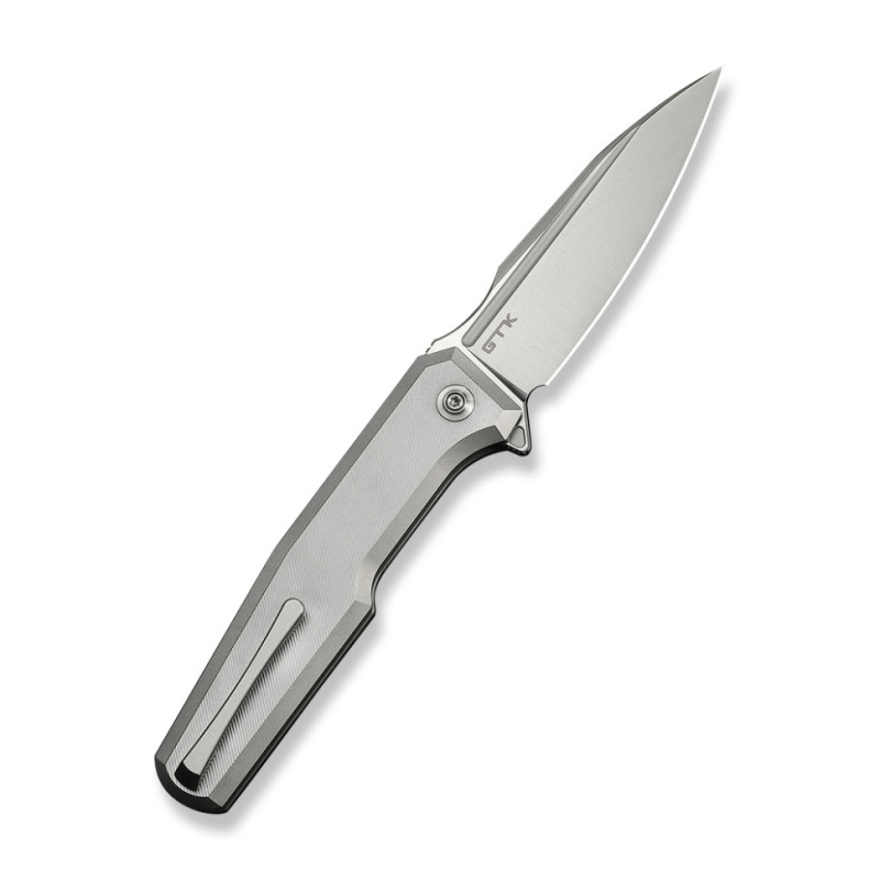 Ніж складаний туристичний Weknife Dressytak (8.6 см) Bohler M390 / Titanium сірий