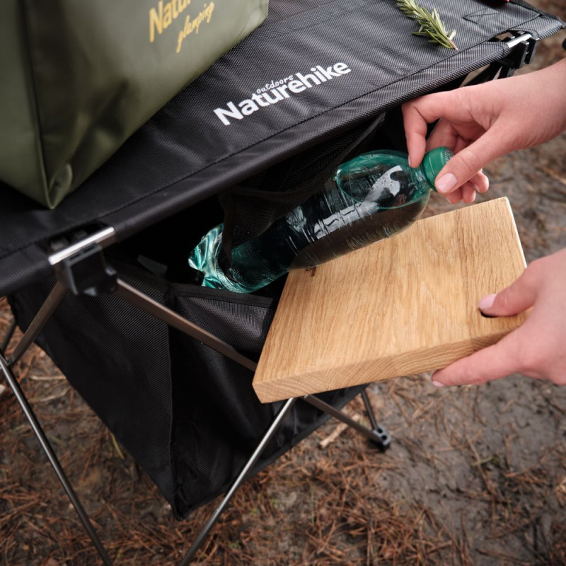 Стіл розкладний з коробкою для зберігання Naturehike NH19JJ084, 1680D Oxford / алюміній, чорний