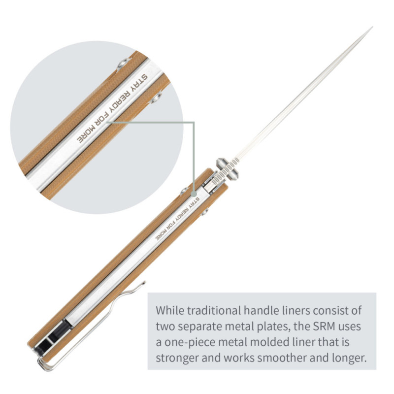 Ніж складаний SRM Terrier 258L-GW2, коричневий