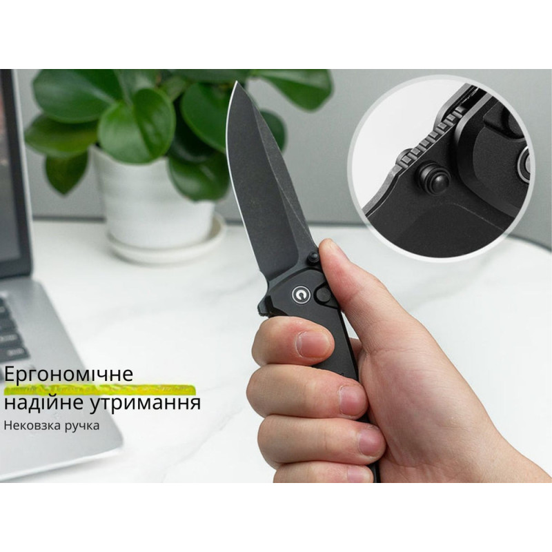 Ніж складаний туристичний Civivi Hyperpulse, (8.9 см) 14C28N / Aluminum чорний