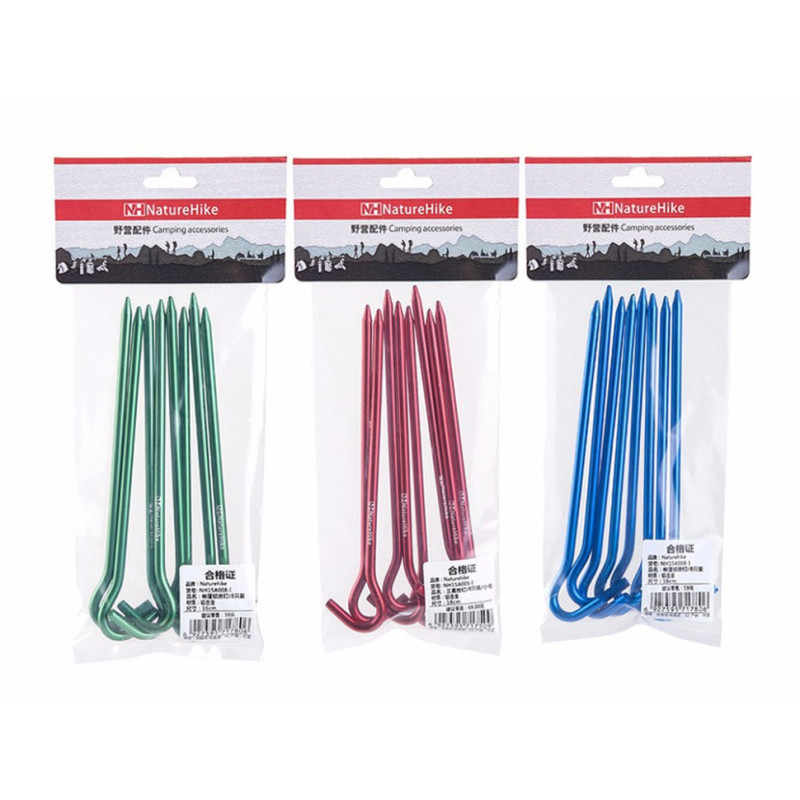 Кілки з гачком алюмінієві Naturehike NH15A008-I, 16 см (8 шт)