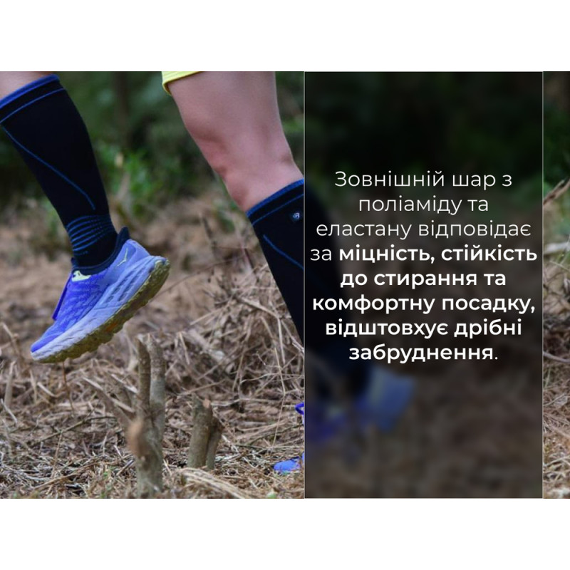 Водонепроникні шкарпетки Dexshell Longlite Socks 2.0, блакитні полоски, розмір XL (47-49)