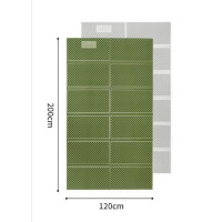 Килимок туристичний складаний двомісний IXPE Naturehike CNK2450WS044 з алюмінієвою плівкою, 200x120x1.8 см, оливковий