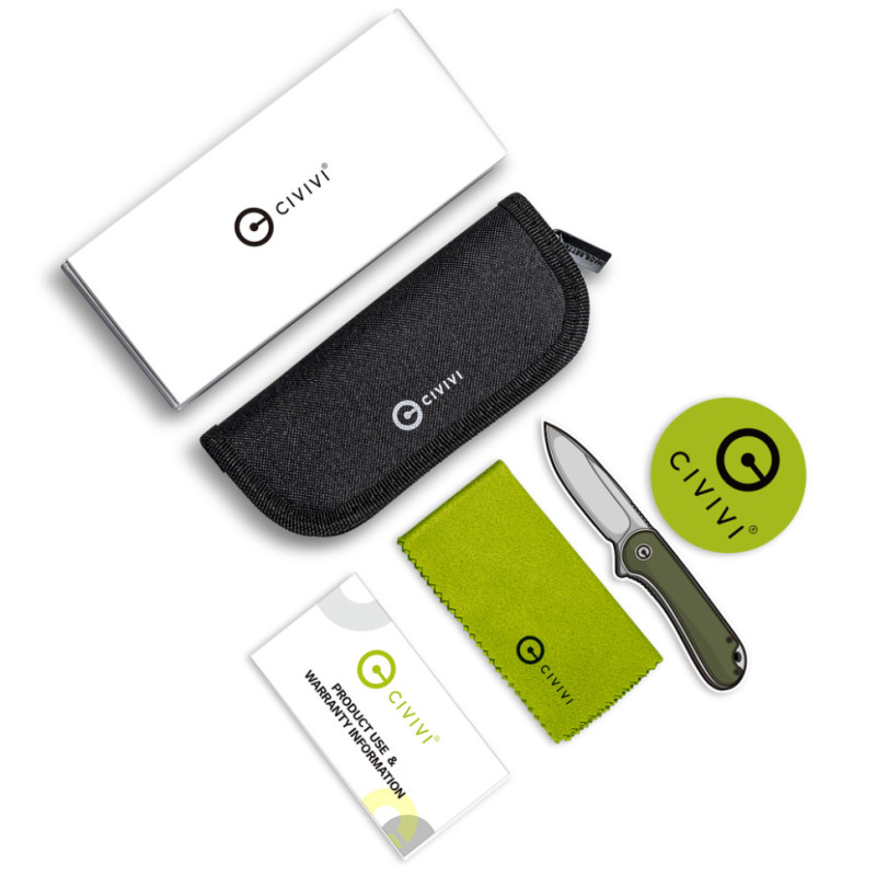 Ніж складаний кишеньковий Civivi Qubit, (7.6 см) 14C28N / Aluminum синій