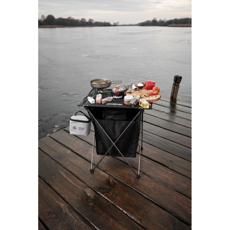 Стіл розкладний з коробкою для зберігання Naturehike NH19JJ084, 1680D Oxford / алюміній, чорний