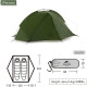 Намет двомісний Naturehike Tagar NH17T180-J, темний зелений