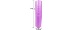 Масажний ролик (валик) EasyFit Foam Roller, довжина 90 см, діаметр 14,5 см, фіолетовий, піна EVA з дрібною масажною поверхнею, для МФР, фітнесу, йоги та реабілітації