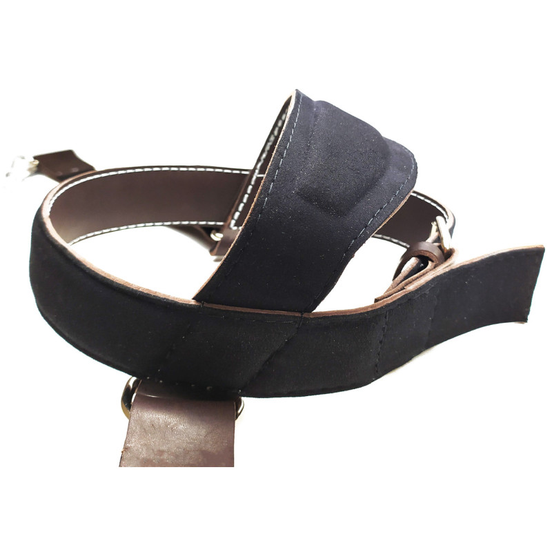 Упряжь кожаная EasyFit для шеи с цепью, Кожа, Замша, Сталь, Максимальная нагрузка 100 кг, Коричневый