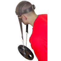 Упряж шкіряна EasyFit для шиї з ланцюгом, Шкіра, Замша, Сталь, Максимальне навантаження 100 кг, Коричневий